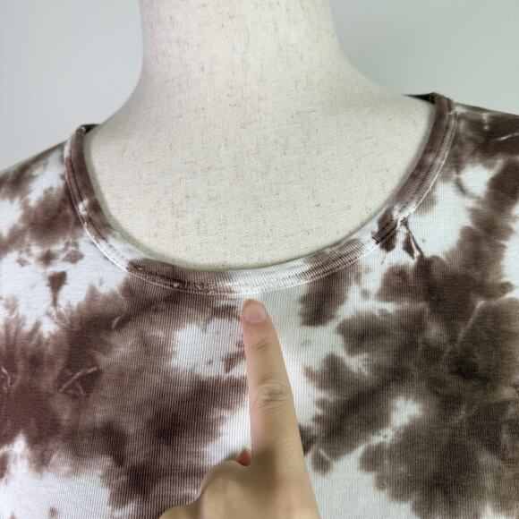Prana Brown Tie Dye T Shirt Women's Medium Short Sleeve Western Boho Festival - Picture 6 of 12